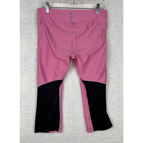 Under Armour HeatGear Pink Black Capri Leggings Women’s Large - Picture 9 of 11